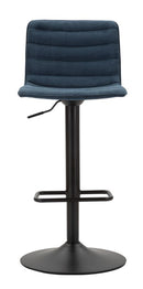 Sgabello Bar High Navy 43x49,5x85,5 cm in Ferro e Compensato e Spugna e Poliestere Nero e Blu      
