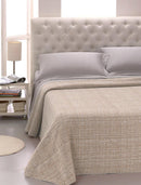 Copriletto in Jacquard Tinto Filo Cober Ibiziano Beige Varie Misure