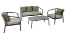 Set Salotto da Giardino in Alluminio Divano 2 Poltrone e Tavolino Vorghini Lubecca