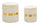 Puff con Contenitore Sheffild Crema Set 2 Pz Ø37x42 cm - Ø28x35 cm in Ferro e MDF e Spugna e Poliestere Crema e Oro
