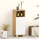 Mobiletto Bagno Salvaspazio 30x30x79,7 cm Rivestimento in Melamina Bianco e Legno   