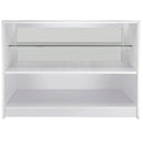 Bancone Espositore C1200 120x60x90 cm per Negozio con Vetrina e Ripiani Bianco Brillante 
