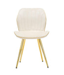 Set 2 Sedie Paris Space Crema e Oro 46x58x77 cm in Legno e Ferro 