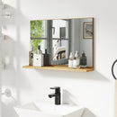 Specchio Bagno da Parete 60x12x40 cm con Mensola in Truciolato Legno   
