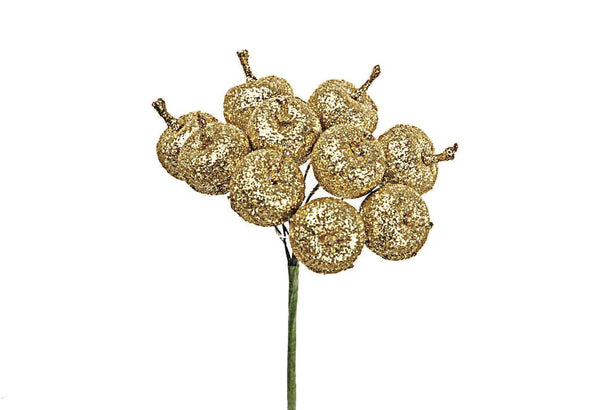 sconto Set 24 Pick Mele Glitter H12,5 cm Oro