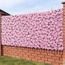 Siepe Artificiale Sintetica 1x 3 m Rotolo Rete Anticaduta con Fiori Rosa      