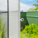Serra da Giardino 123x187x189 cm con Scaffali a 2 Livelli e Porta Avvolgibile in Acciaio e PE Bianco      