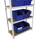 Set 12 Contenitori a Bocca di Lupo 28x42,5x26 cm in Plastica max 50 kg Blu 