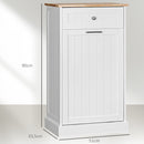 Credenza da Cucina 51x33,5x90 cm con Supporto per Bidoni della Spazzatura da 38 Litri in MDF Bianco      