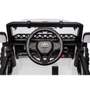Macchina Elettrica per Bambini Fuoristrada Toyota Fj Cruiser 12V Telecomando Ruote in Gomma e Sedile in Pelle Bianco