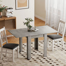 Tavolo da Pranzo Allungabile per 4-6 Persone 140x80x77,5 cm in Legno e Acciaio Grigio e color Legno      