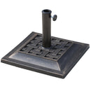 Base per Ombrellone da Giardino Ø38 a Ø48 44x44x32 cm in Resina e Acciaio Nero