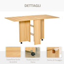 Tavolo Pieghevole Salvaspazio Legno Naturale 140x80x74 cm 