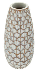 Vaso Resina Tibet Ø20x45,5 cm in Resina Bianco effetto lavato      
