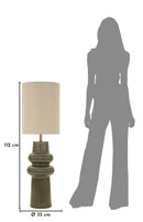 Lampada da Terra Harmony Ø35x112 cm in Ceramica e Ferro e Tessuto Verde      