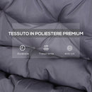 Cuscino da Giardino 2 Posti 132x110x10 cm con Schienale per Panche e Dondoli in Poliestere Grigio Scuro      