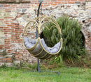 Dondolo Pensile da Giardino 101x101xh200 cm con Cuscini Morris Grigio