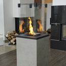 Stufa a Gas da Esterno cm 155,3x48,2x48,2 Flig Gastonia Ossido Grigio con Telecomando e Vetri