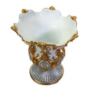 Portavaso resina oro e bianco cm 61,7x53,8xh69,7