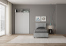 Letto Singolo Demas Testata Dritta  Cemento Varie Misure