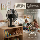Ventilatore da Tavolo Ø30 cm Potenza 35W con 3 Velocità Silenzioso Nero      