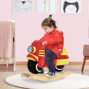 Dondolo per Bambini in Legno Moto in Peluche 60x25,5x48 cm con Suoni  Rosso e Giallo