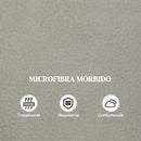 Poltrona Reclinabile 140°  con Poggiapiedi 84x91x102 cm in Microfibra Grigio  