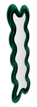 Specchio da Muro Monica Verde 58x4x160 cm in MDF e Poliestere e Specchio Verde      