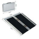 Rampa per Sedia a Rotelle Pieghevole Antiscivolo in Alluminio 61x72 cm 