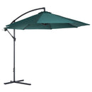 Ombrellone da Giardino Decentrato Ø3m in Metallo e Poliestere Verde