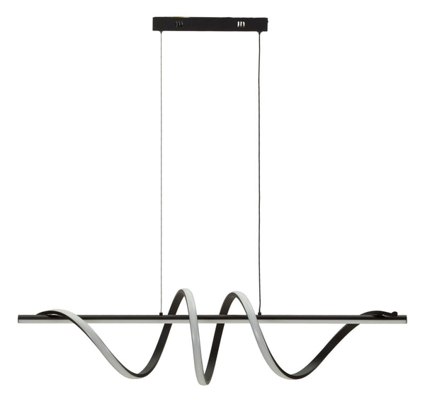 Lampadario LED Spiral 101x25x30 cm in Alluminio e Ferro e PVC Nero e Bianco sconto