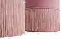 Puff Contenitore Lines Coppia Rosa Ø35x42-30x32 cm in Legno e Spugna e in Ferro e Poliestere Rosa