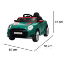 Macchina Elettrica per Bambini Licenza Ufficiale Mini Cooper S Cabrio 12V Sedili in Pelle e Telecomando Verde