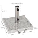 Base per Ombrellone Ø35 a Ø48 in Marmo 29kg 42x42x36 cm 