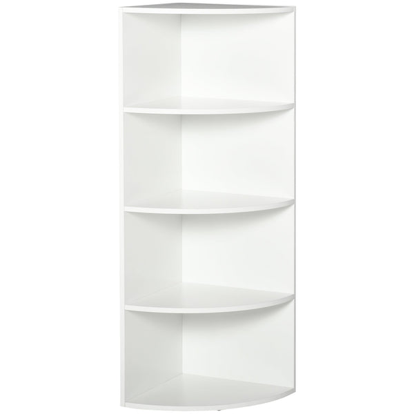 online Libreria ad Angolo da Parete e Muro con 4 Ripiani in Legno Bianco 39.5x39.5x120 cm