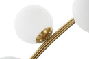 Lampada da Terra Glamy Arc 6 Luci 130x45x220 cm in Ferro e Vetro Oro e Bianco      