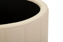 Puff con Contenitore London Crema Ø46,5x44 cm in Pino e MDF e Spugna e Metallo e PU      