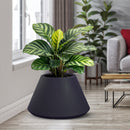 Vaso da Esterno Interno Design Conico Ø60x35 cm Stromboli in Resina Antracite 