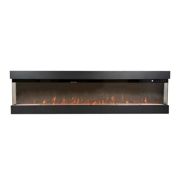 acquista Camino Elettrico da Parete o Incasso Velar 182x20x48 cm Effetto Fiamma Telecomando in MDF Nero Opaco