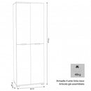 Armadio 4 Ante 60x38x174 h cm in Truciolare bilaminato Marrone