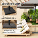 Base per Ombrellone Quadrata 44x44x30 cm da 14.5 kg  in HDPE e Cemento Nero   