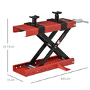 Cavalletto Alzamoto a Forbice 49,5x31x19-53 cm Regolabile in Metallo Rosso