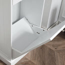 Credenza da Cucina 51x33,5x90 cm con Supporto per Bidoni della Spazzatura da 38 Litri in MDF Bianco      