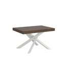 Tavolo Allungabile 140-400x90x77 cm Volantis Premium Noce Telaio Bianco 