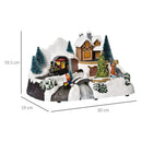 Villaggio Natalizio Luminoso con Albero Girevole 8 Musiche Luci LED e Fibre Ottiche Multicolore