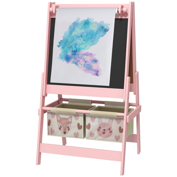 acquista Lavagna per Bambini 3 in 1 54x46,5x93 cm con Cavalletto Rosa