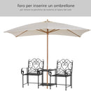 Panchina 2 Posti da Giardino 160x61x96 cm con Tavolino Nera