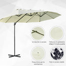 Ombrellone da Giardino Doppio 440x270x250 cm in Poliestere Beige