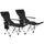 Set 2 Sedie Pieghevoli 82x50-100x88 cm con Poggiapiedi e Portabicchieri Nero