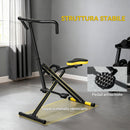 Macchina Total Crunch Pieghevole 57x105x115 cm con Seduta Regolabile in Metallo e Plastica Giallo      